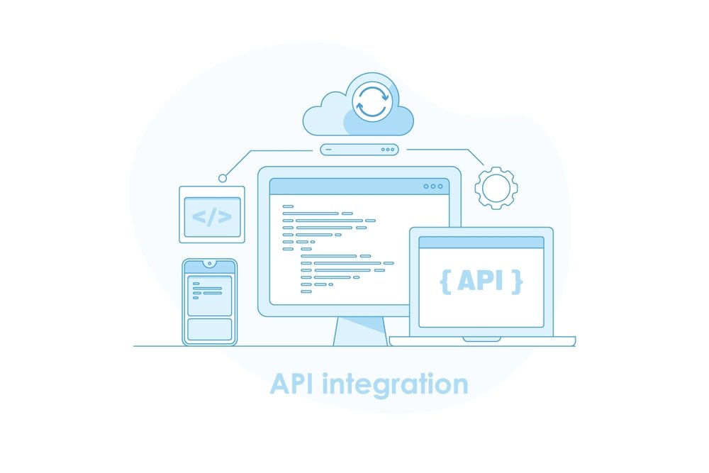 Api,Integration,Concept,,Applications,Sharing,Seamless,Data,,Automate,System,On