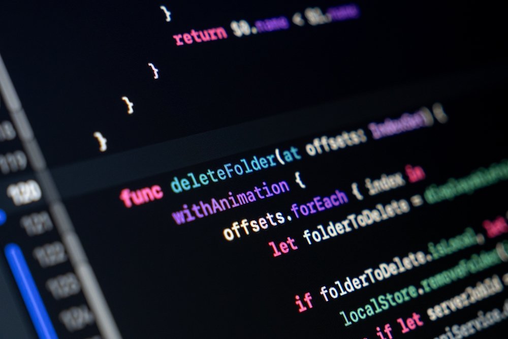 Close-up,Of,Swift,Code,On,A,Dark,Screen,Featuring,A
