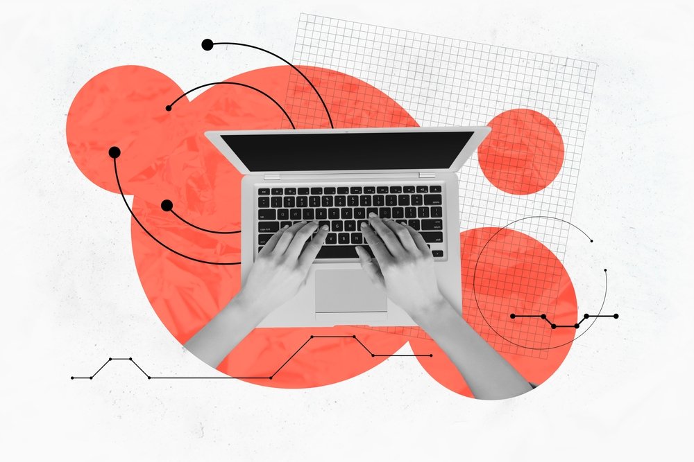 Template,Picture,Collage,Image,Artwork,Of,Laptop,Hands,Typing,Keyboard